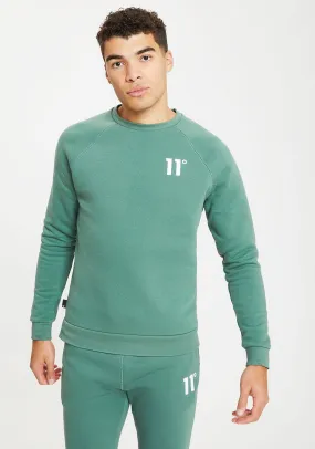 11 Degrees Core Crew Neck Sweater, Elm Green