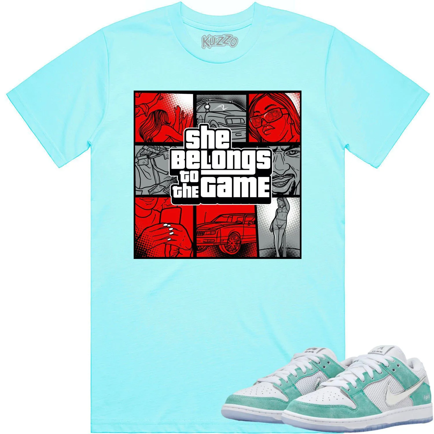 April Dunks Shirt to Match - RED BELONGS TO THE GAME