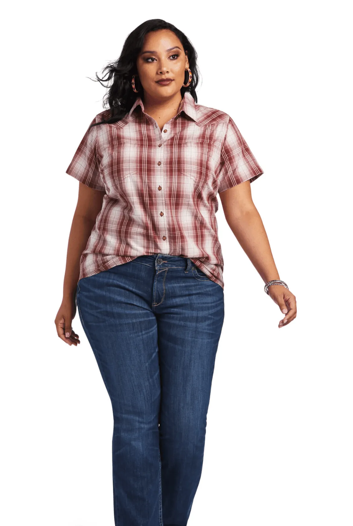 Ariat Women's REAL Billie Jean Short Sleeve Plaid Shirt 10040704