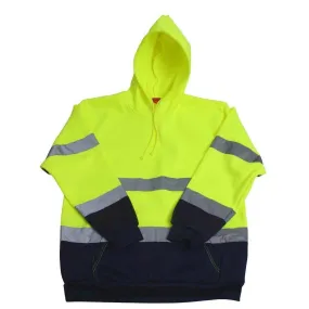 Blackrock Hi Vis Yellow Navy Hooded Sweatshirt