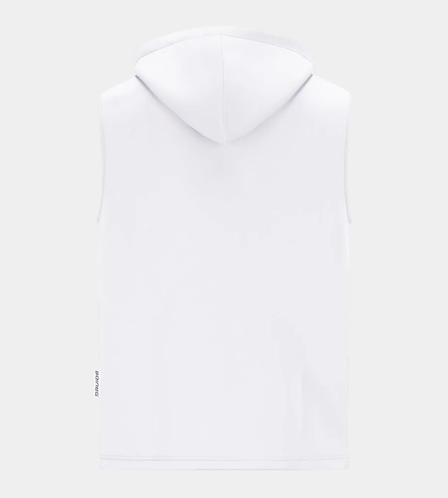 BLAZE SLEEVELESS HOODIE - WHITE