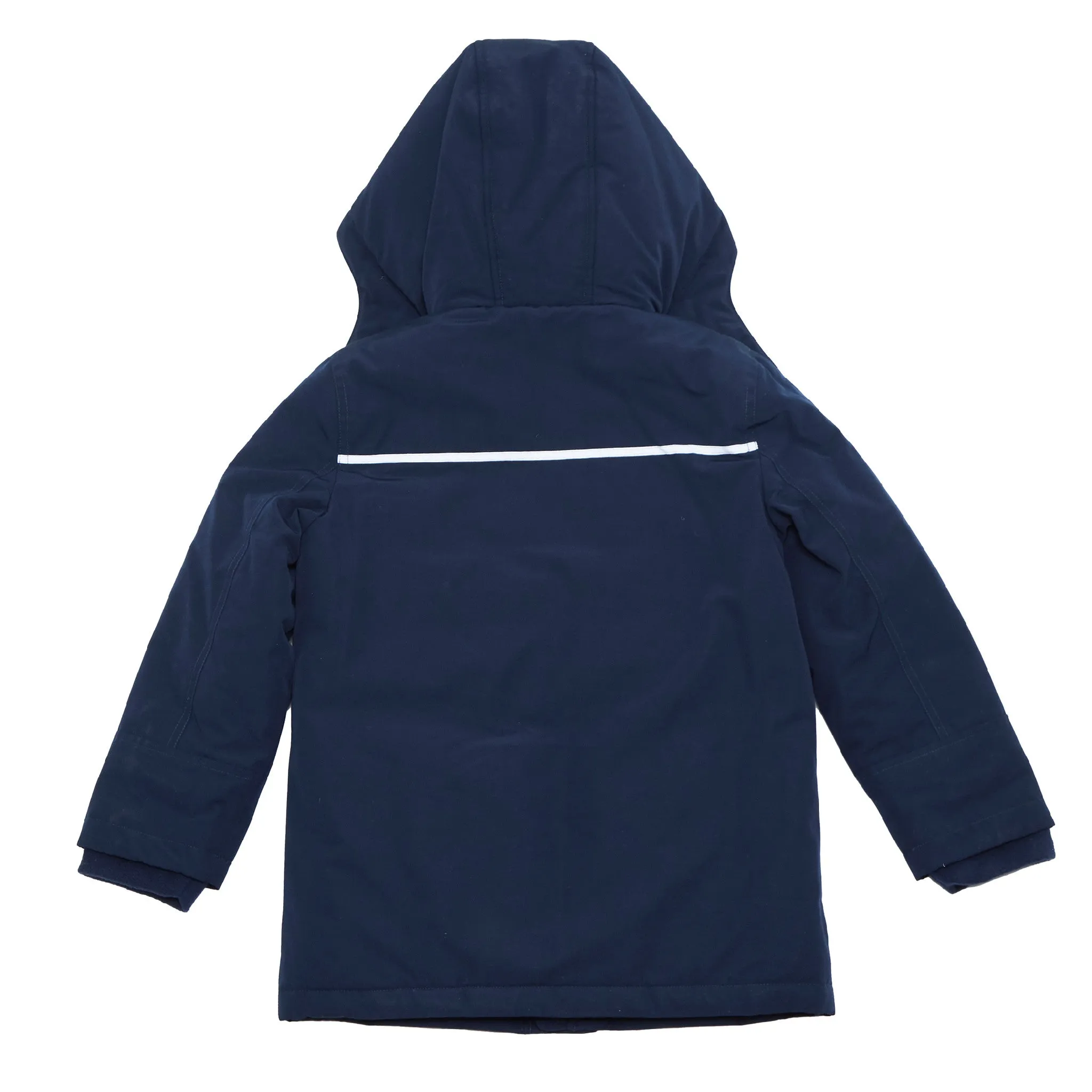 Boys Navy Reflective Hooded Parka