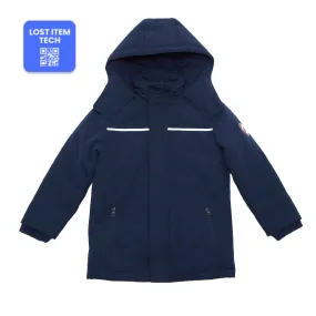 Boys Navy Reflective Hooded Parka