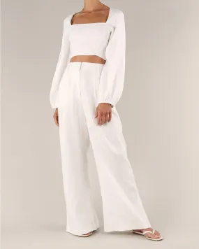 Bridgette Linen Pant - White