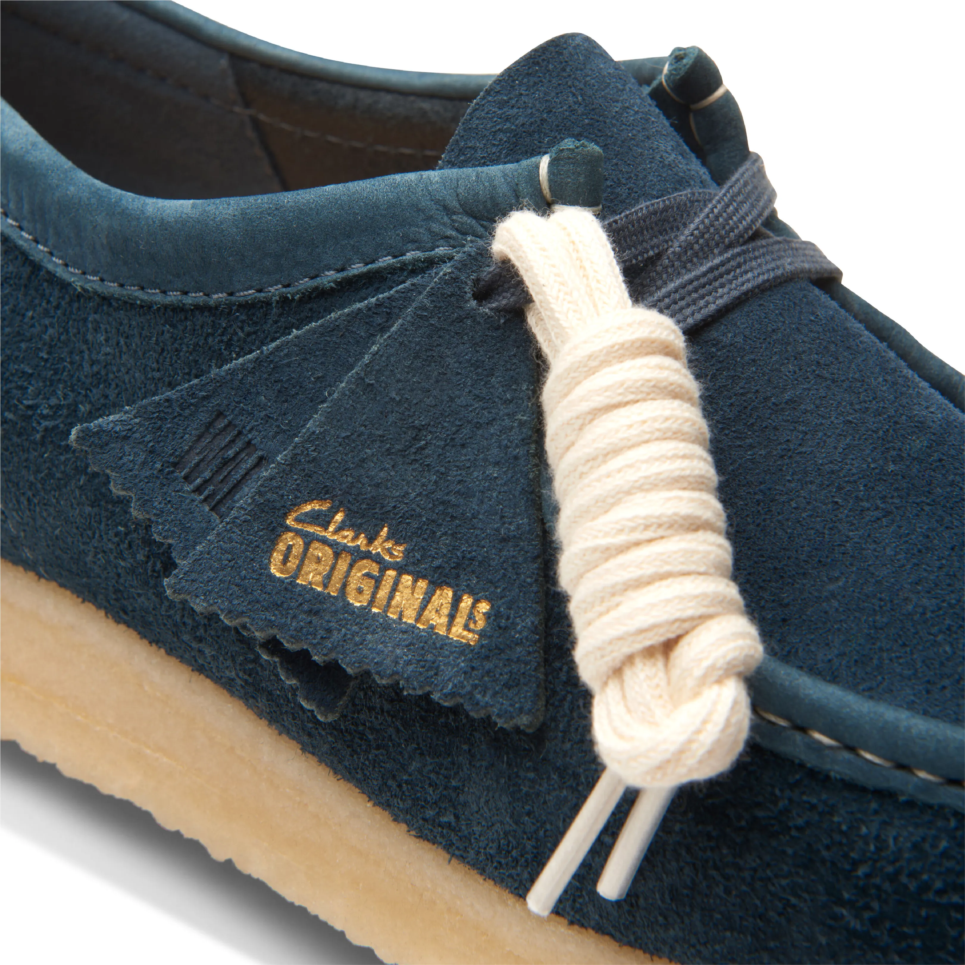 Clarks Wallabee Navy / Teal Suede