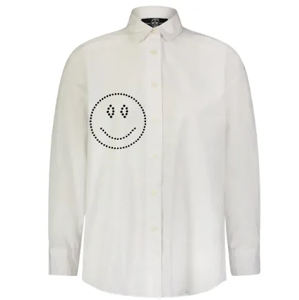 Dotted Smile White Button Down