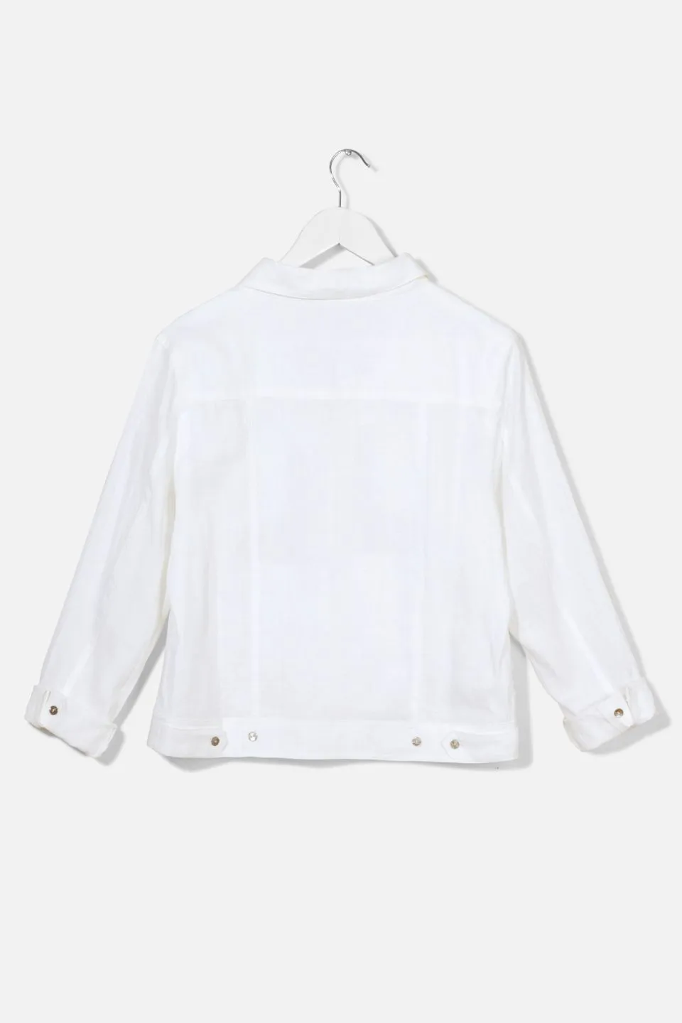 Empowered White Linen Jean Style Jacket