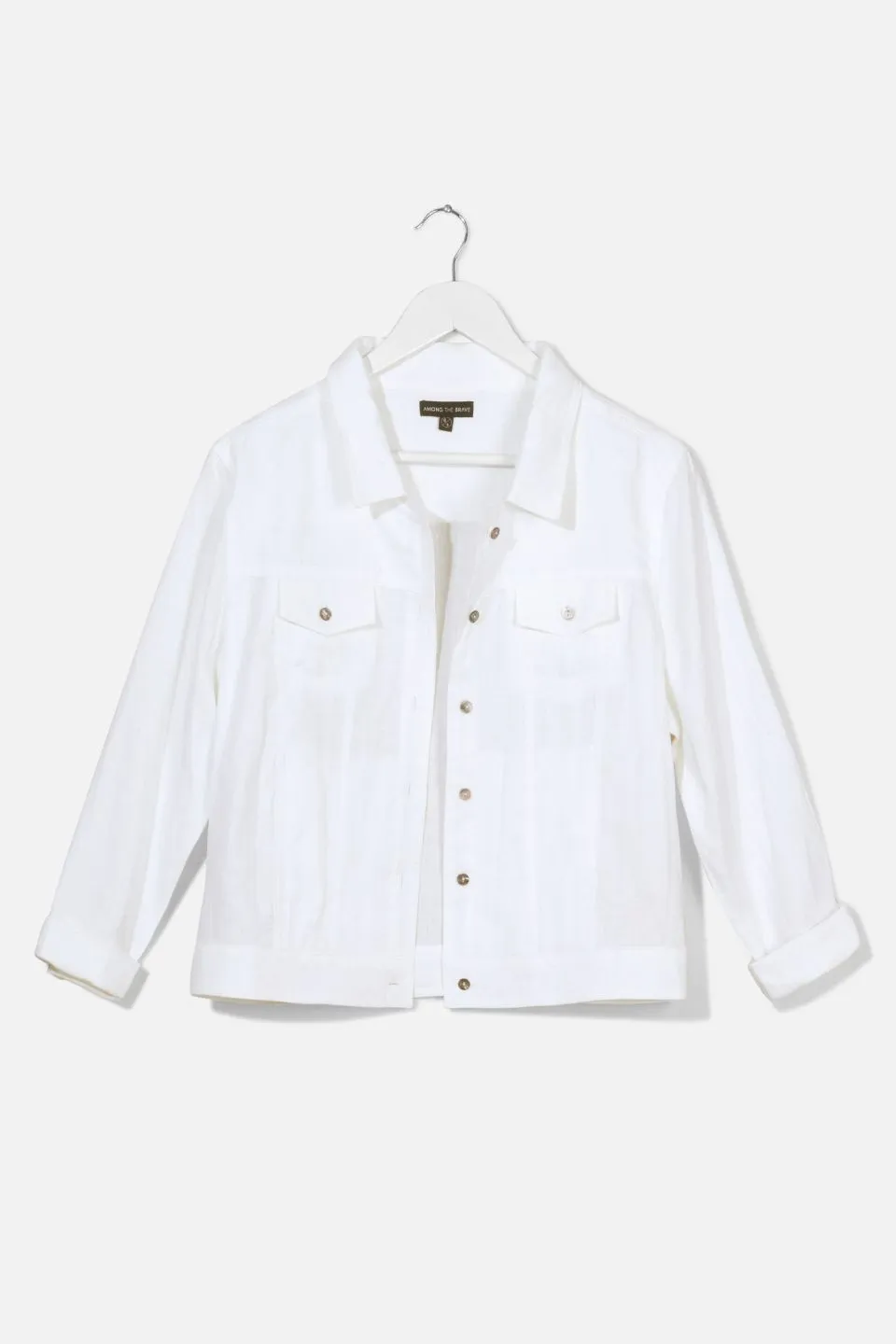 Empowered White Linen Jean Style Jacket