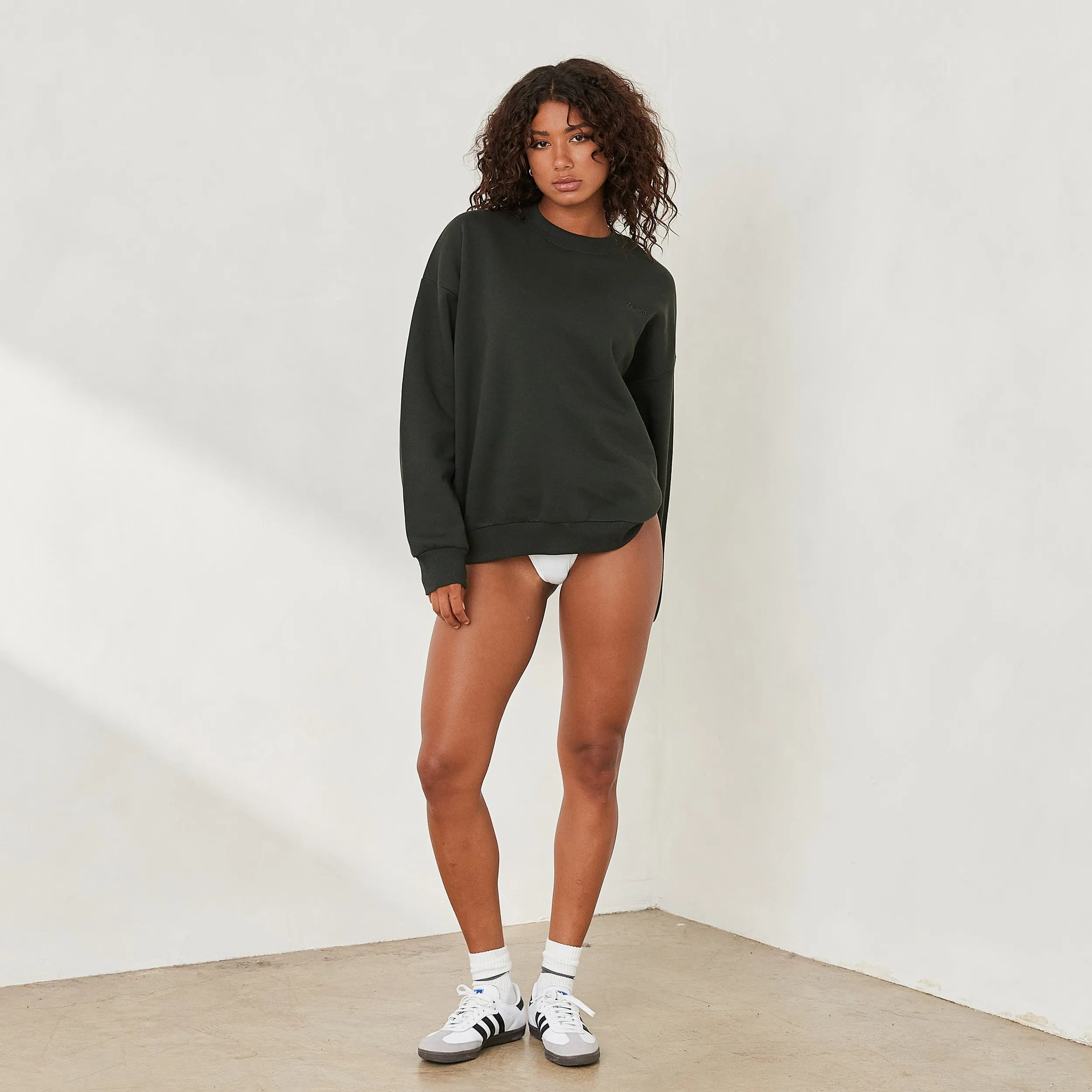 Essential Crew Neck Sweater - Pine Green