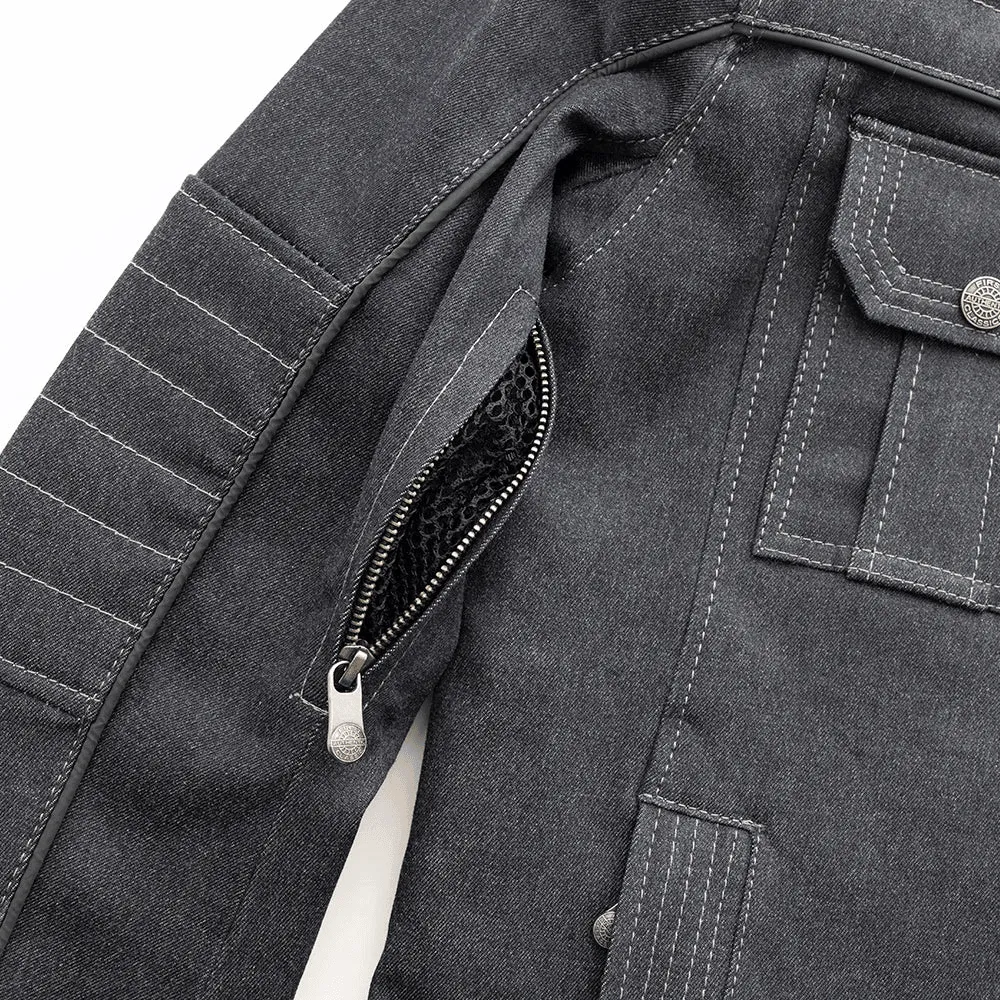 First Mfg Rowdy Men's Thunder Denim Motorcycle Jacket