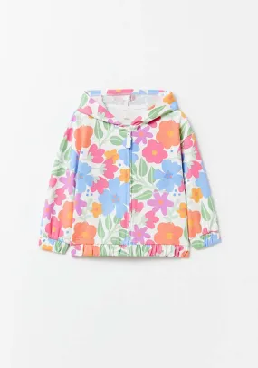 Floral Sweatshirt With Zip - Multi