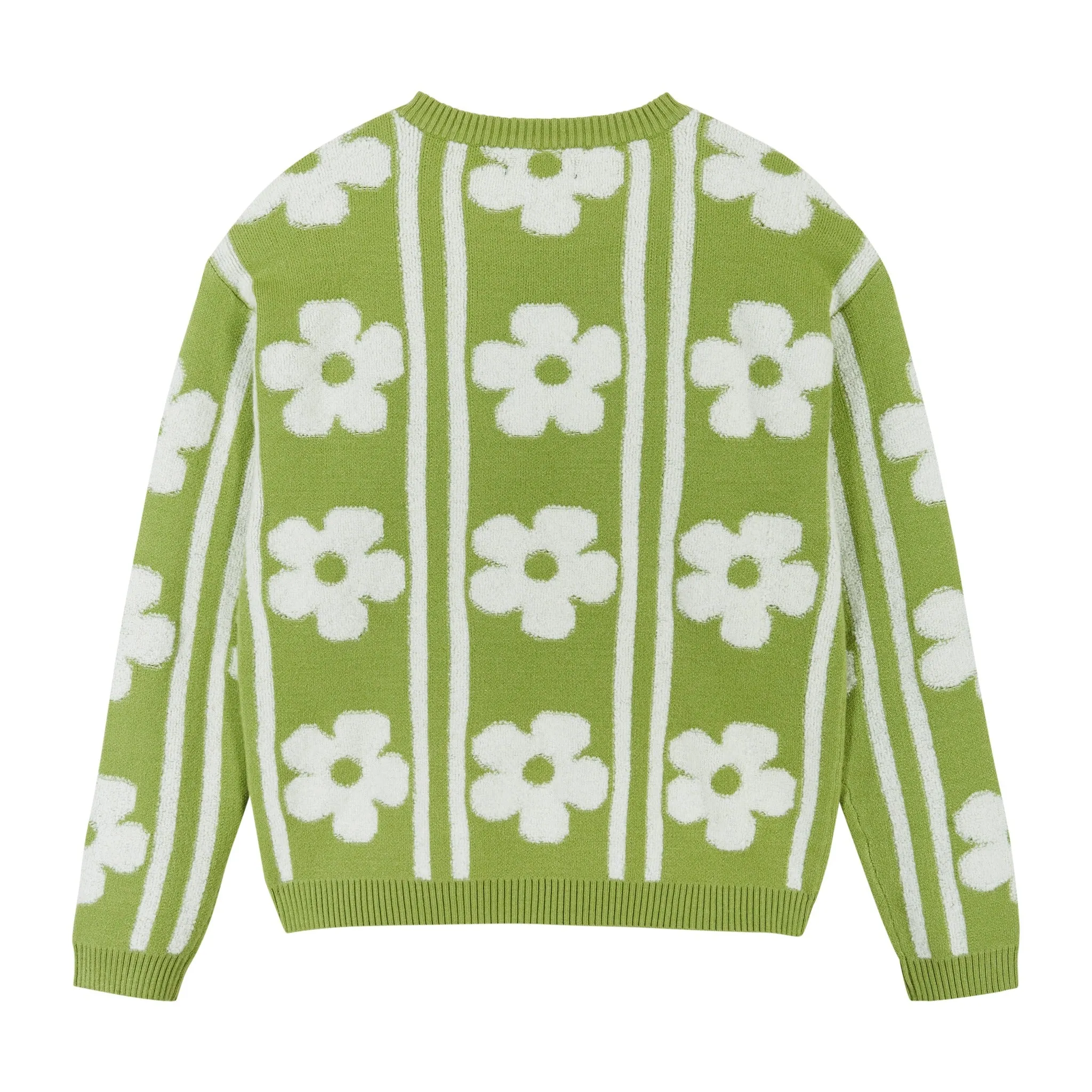 Flower Sherpa Sweater  | Green