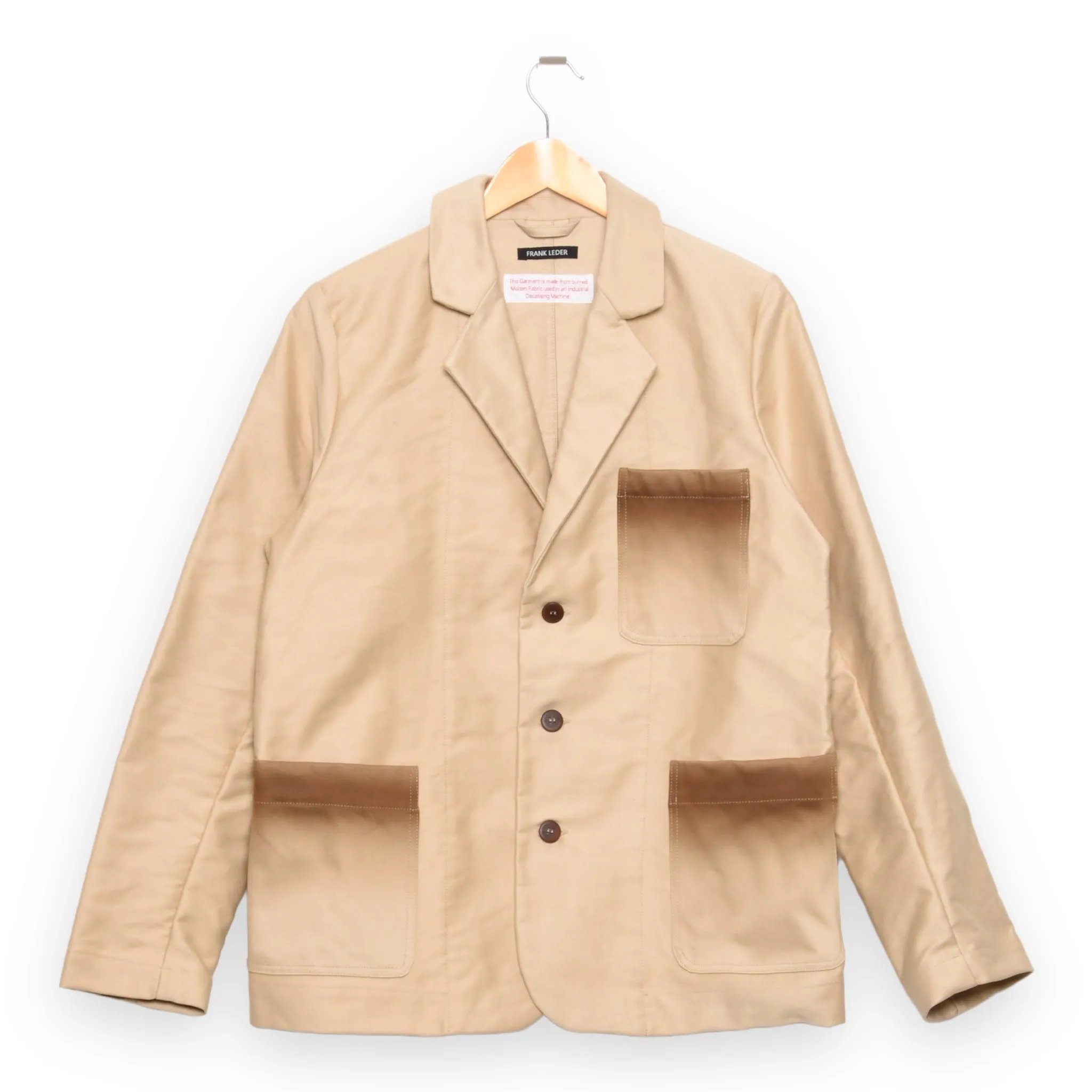 Frank Leder Burned Moleskin Blazer ecru