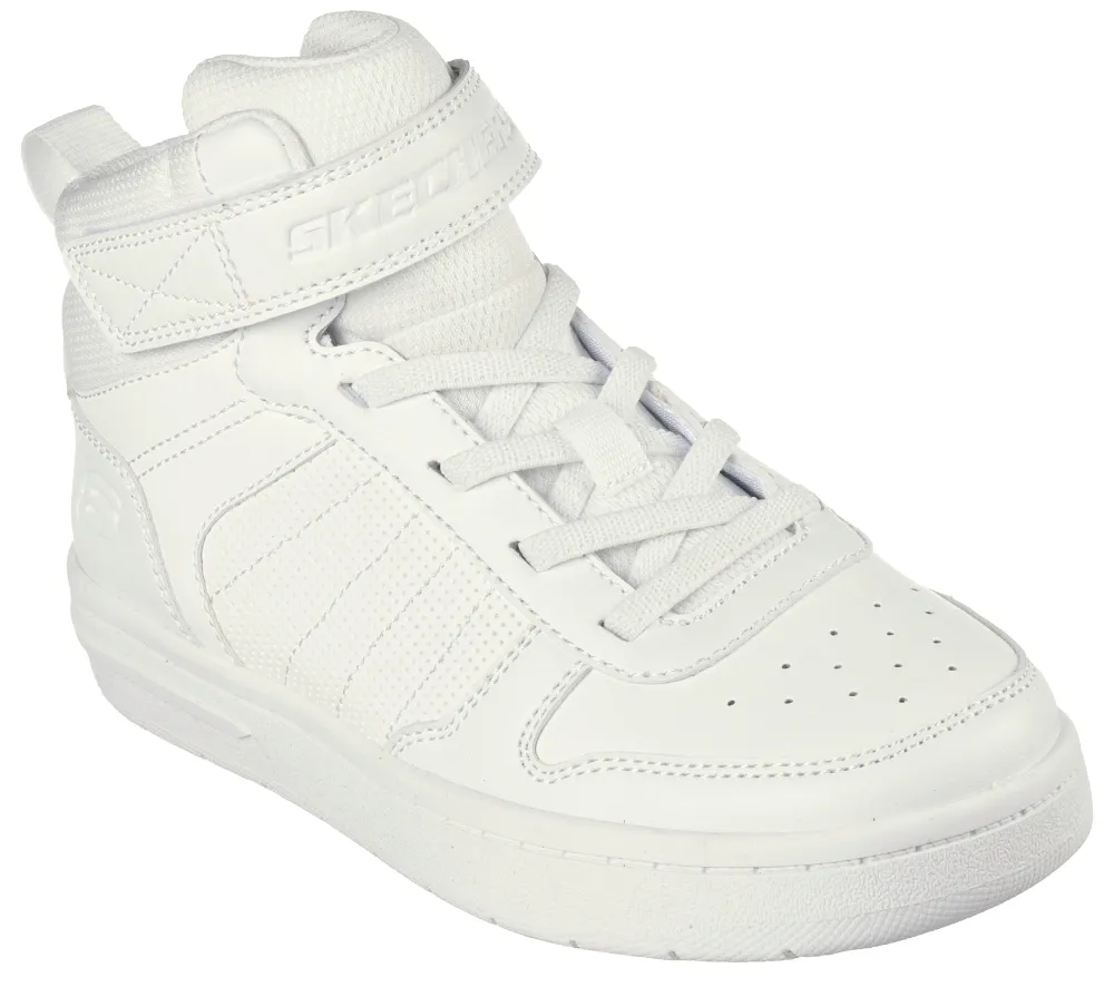 Ghete sport, copii, SKECHERS SMOOTH STREET VORREZ 405633L-WHT alb, piele ecologica