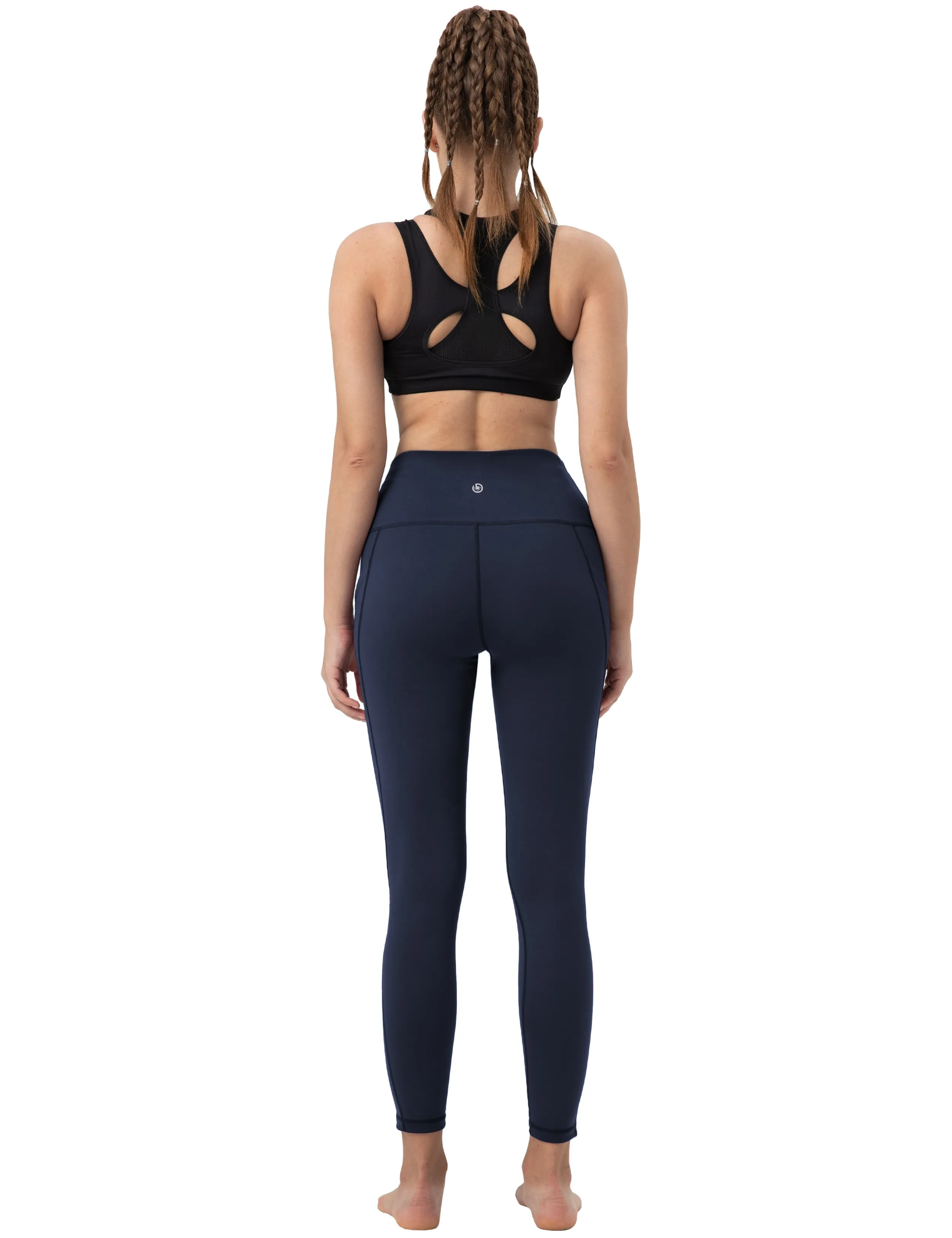 High Waist Side Pockets yogastudio Pants darknavy_yogastudio