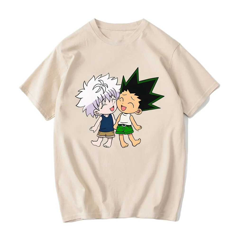 Hunter X Hunter Killua and Gon Friend Anime T-Shirts 100% Cotton High Quality