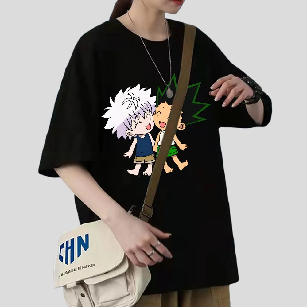 Hunter X Hunter Killua and Gon Friend Anime T-Shirts 100% Cotton High Quality