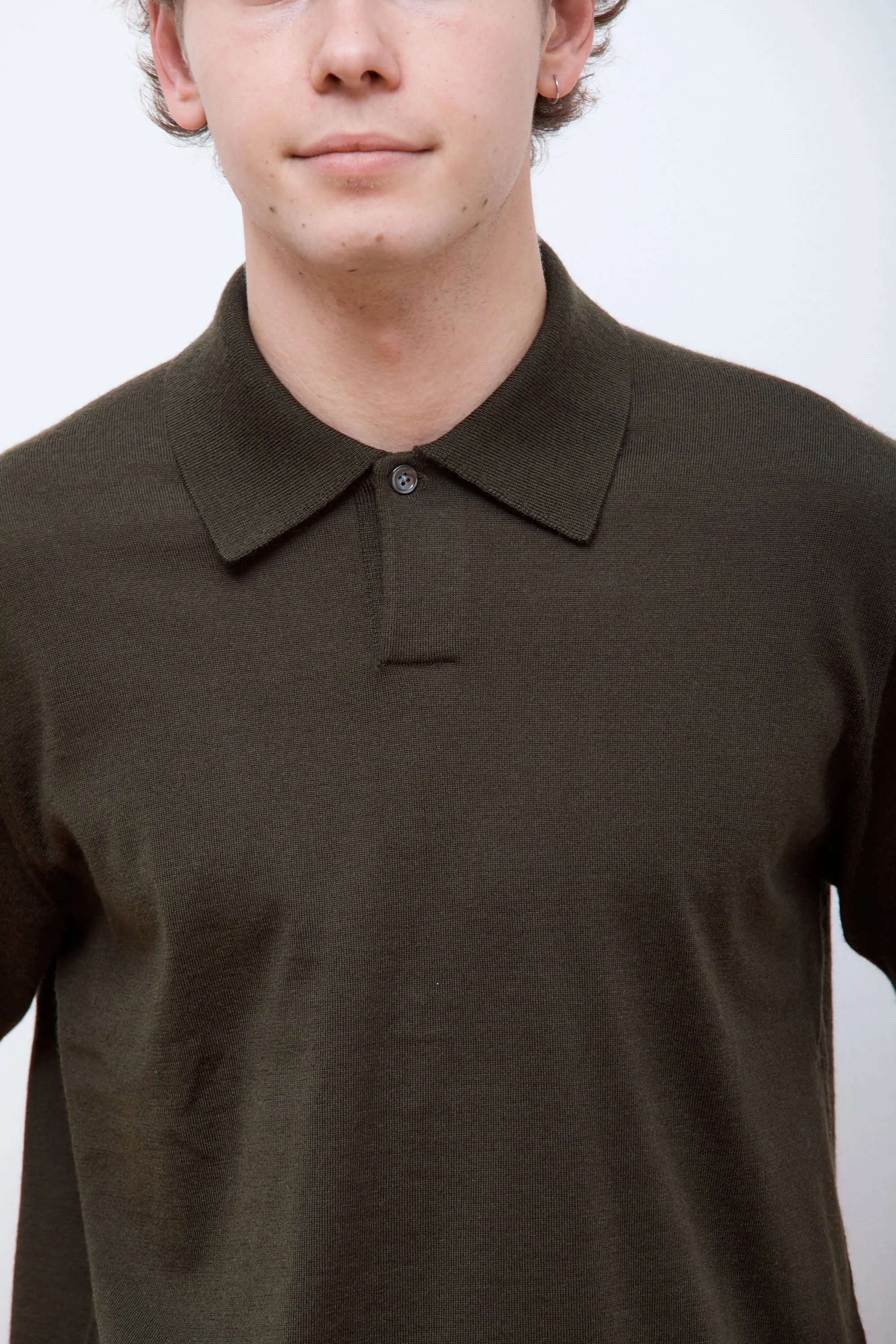 Jon Tech Merino SS Polo Army Green