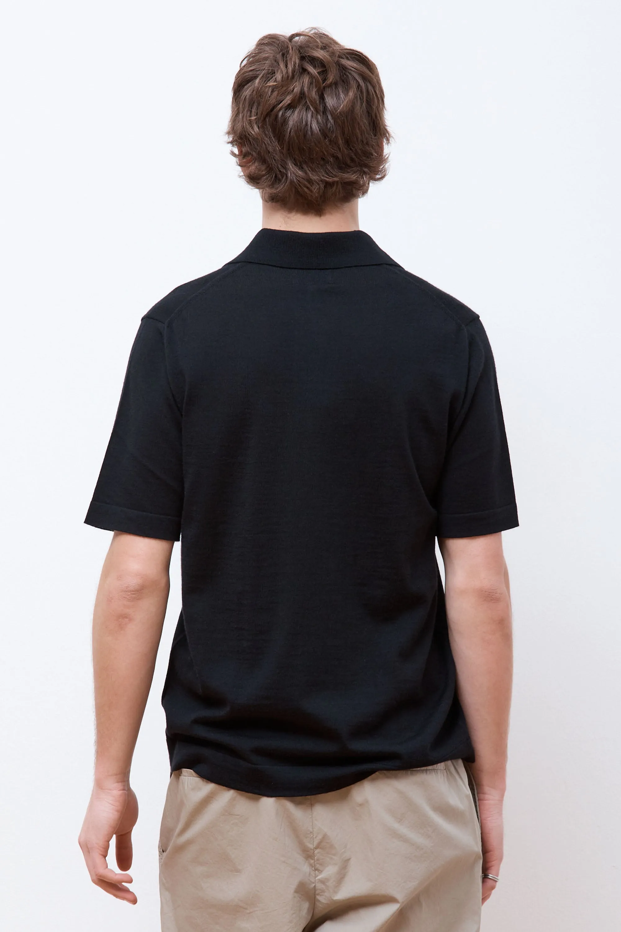 Jon Tech Merino SS Polo Black