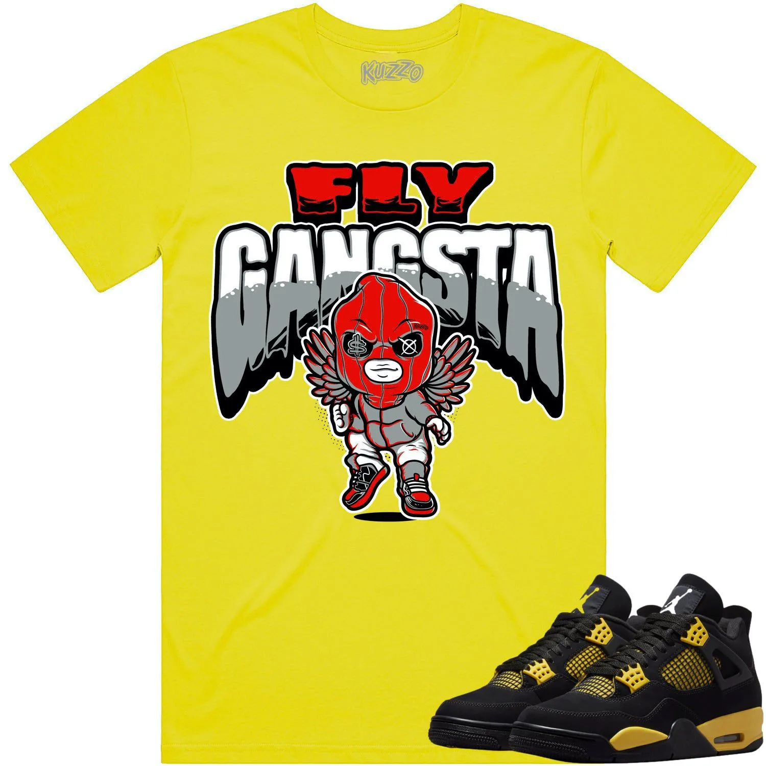 Jordan 4 Thunder 4s Shirt to Match - RED FLY GANGSTA