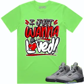 Jordan 5 Green Bean 5s Shirt to Match - RED LOVED