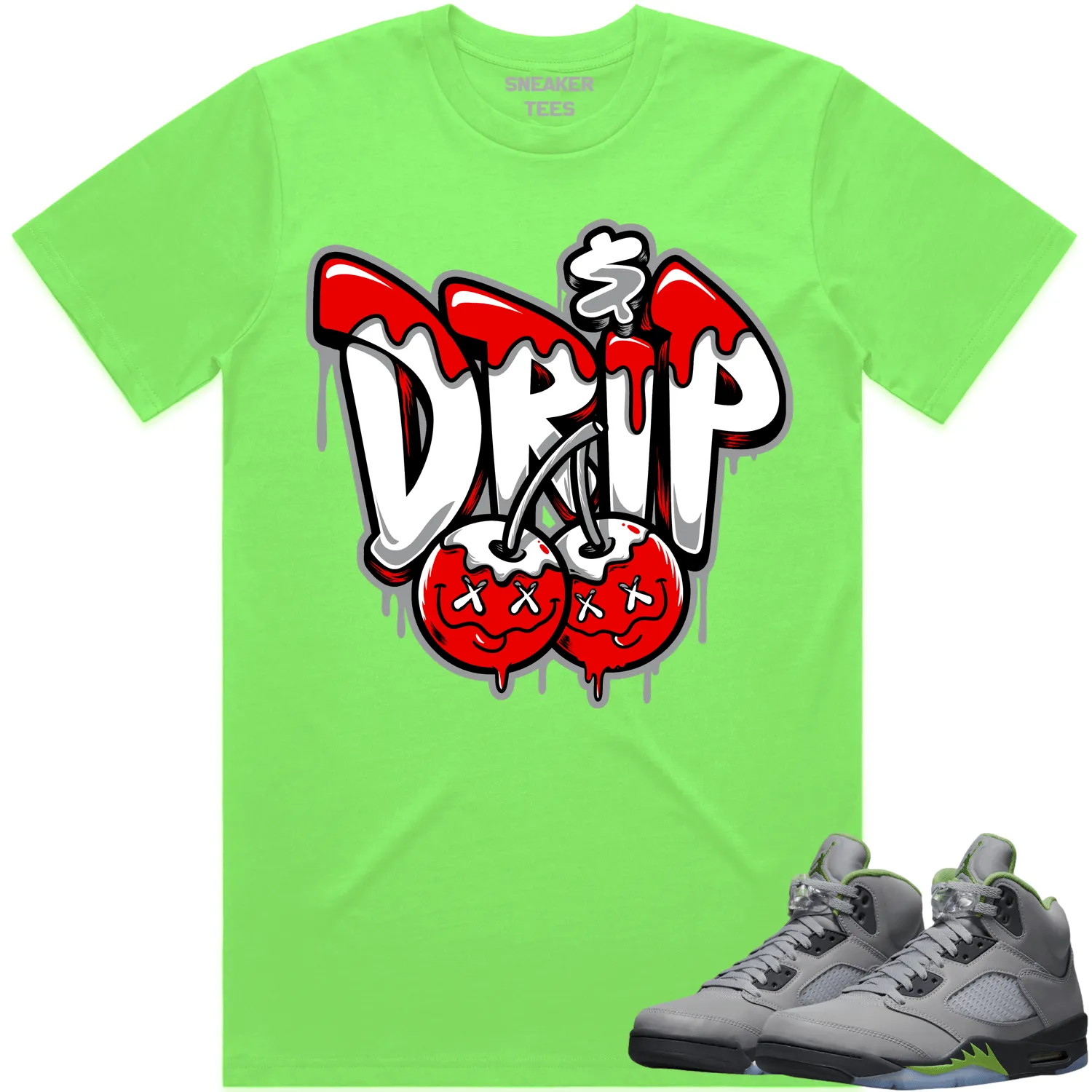 Jordan 5 Green Bean 5s Shirt to Match - RED MONEY DRIP