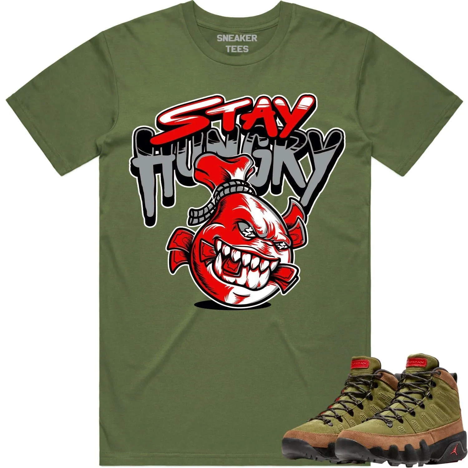 Jordan 9 Beef Broccoli 9s Shirt to Match - RED STAY HUNGRY