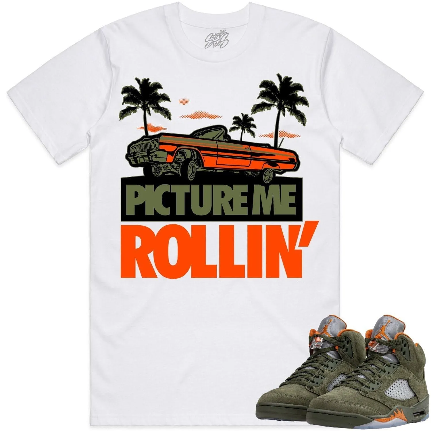 Jordan Retro 5 Olive 5s Shirt to Match - CELADON PMR