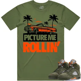 Jordan Retro 5 Olive 5s Shirt to Match - CELADON PMR