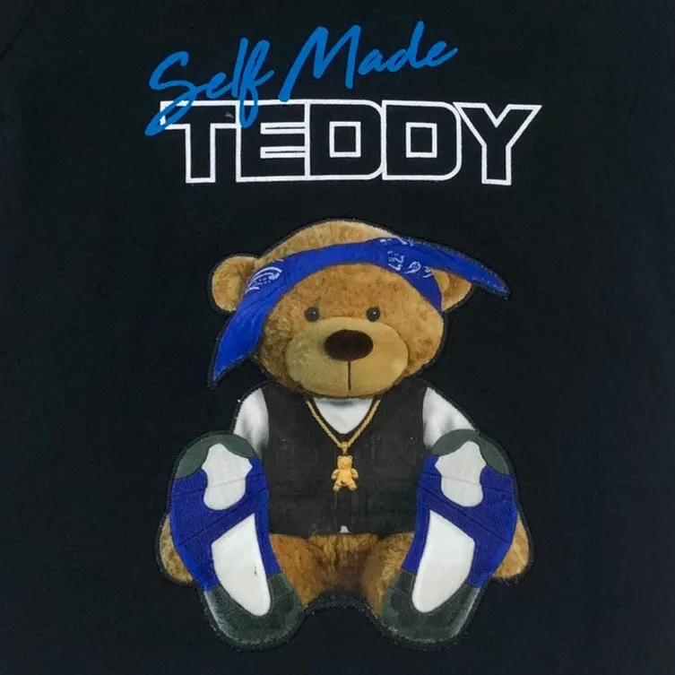 Kid’s Self Made Teddy Kids Graphic T-Shirt - Black/Blue