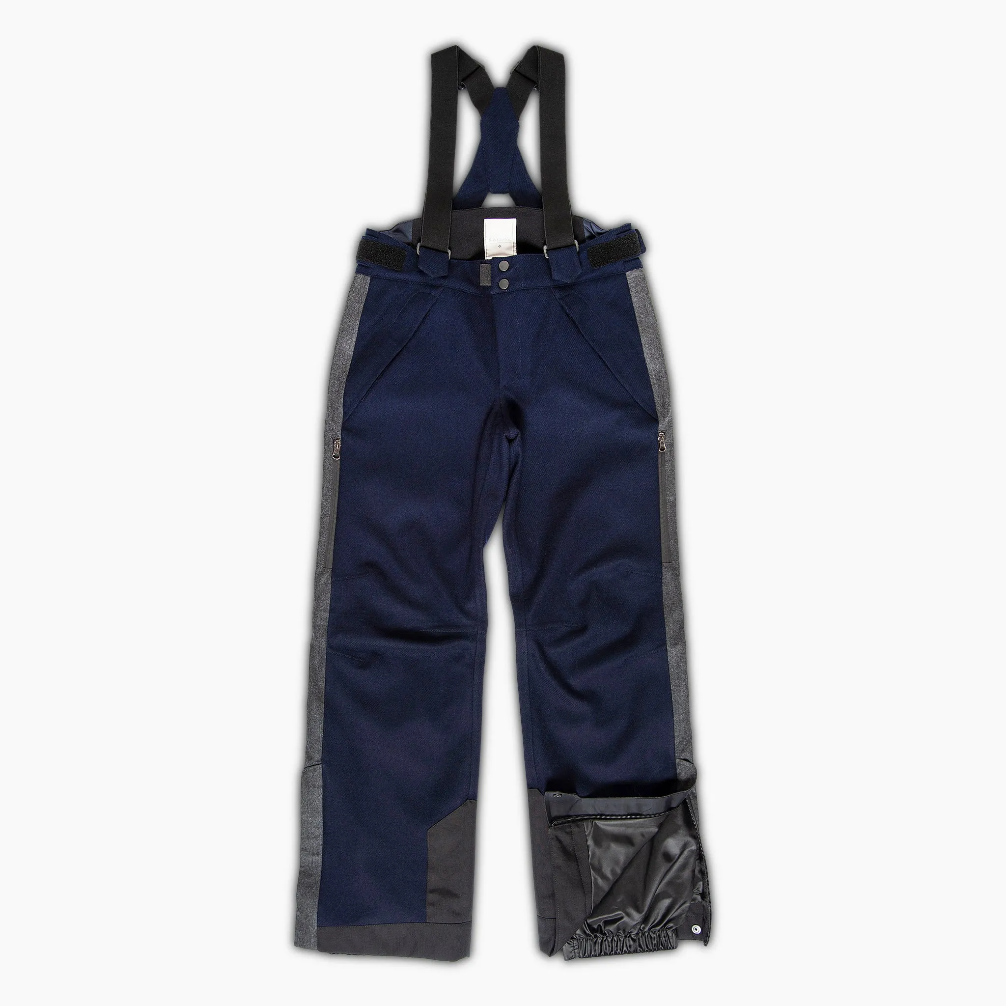 Kilian ski pants in laminated virgin wool (dark blue)