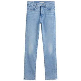 Levi`s 724 High-Rise Straight - Light Indigo Worn In Blå