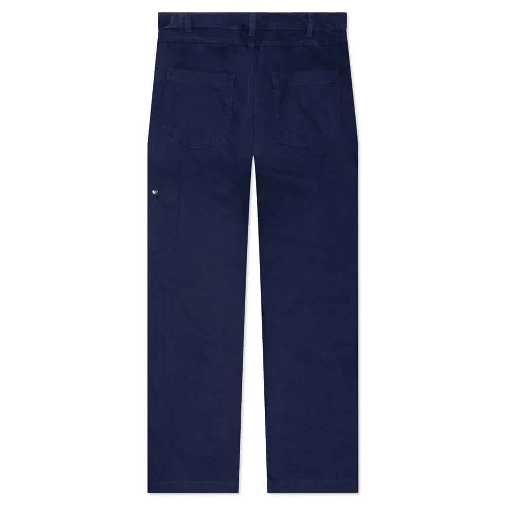 Life Double Front Trousers - Midnight Navy/White