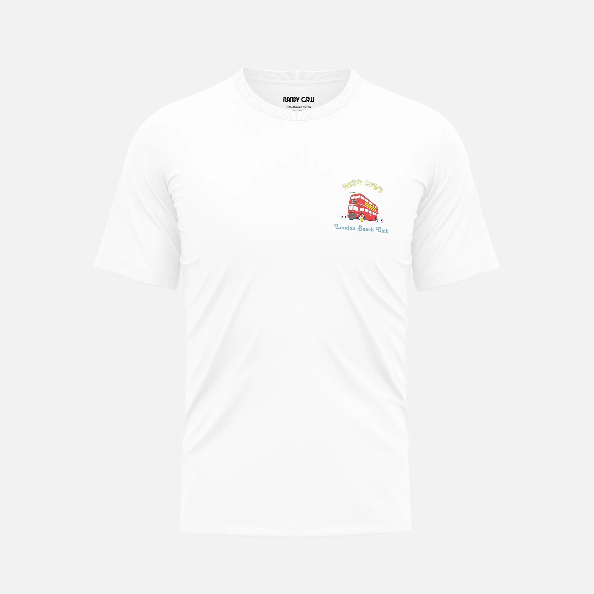 London Beach Club Bus Club Logo - White Organic Cotton T-Shirt