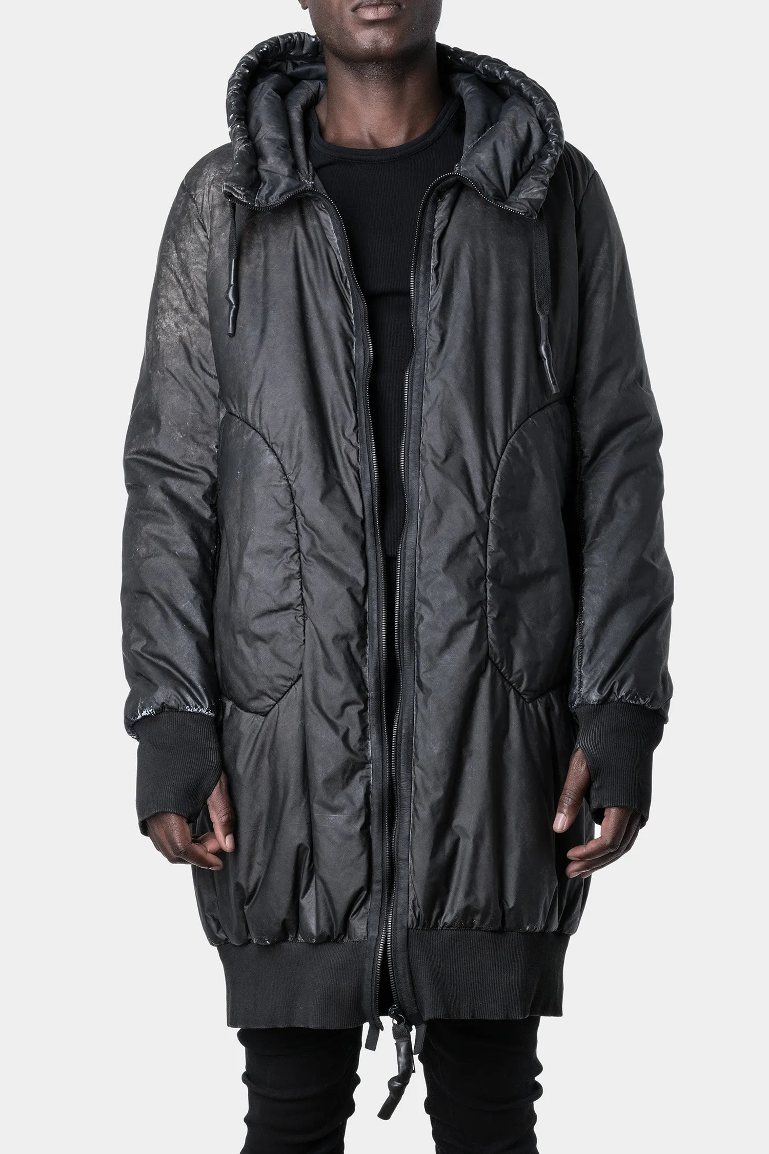 Long hooded reflective parkas