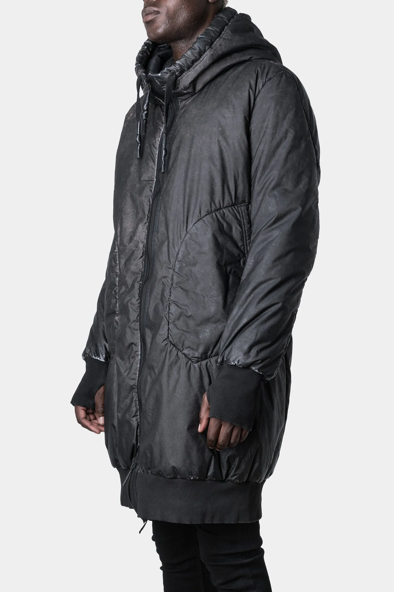 Long hooded reflective parkas