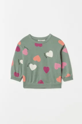 Love Heart Sweatshirt - Green