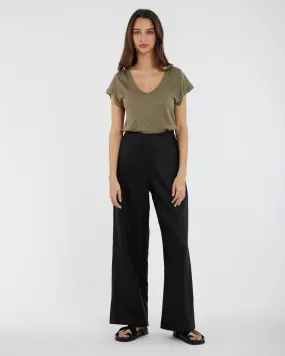 Mabel Linen Pant - Black