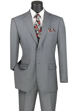 Medium Gray Regular Fit Two Piece Suit