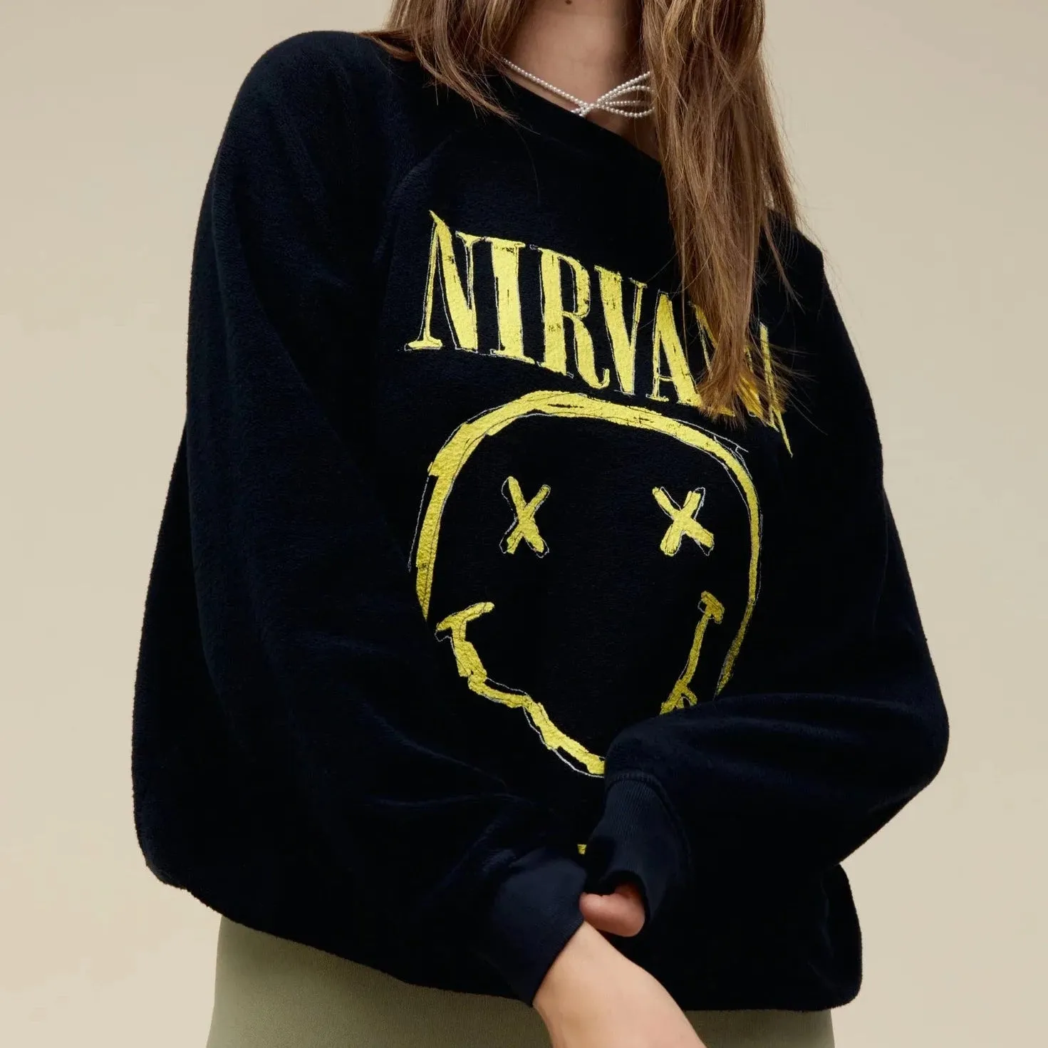 Nirvana Smiley Sweatshirt (Black)