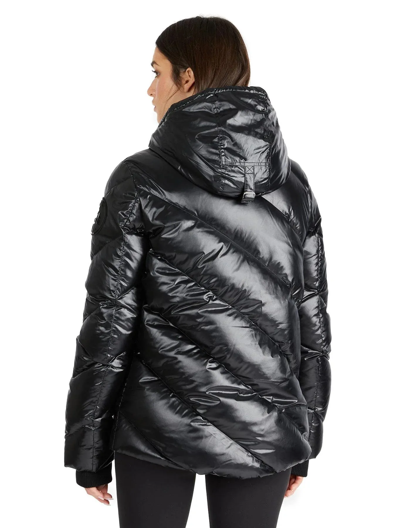 Pajar Womens Nelli Short Quilted Puffer with Fixed Hood - BLACK