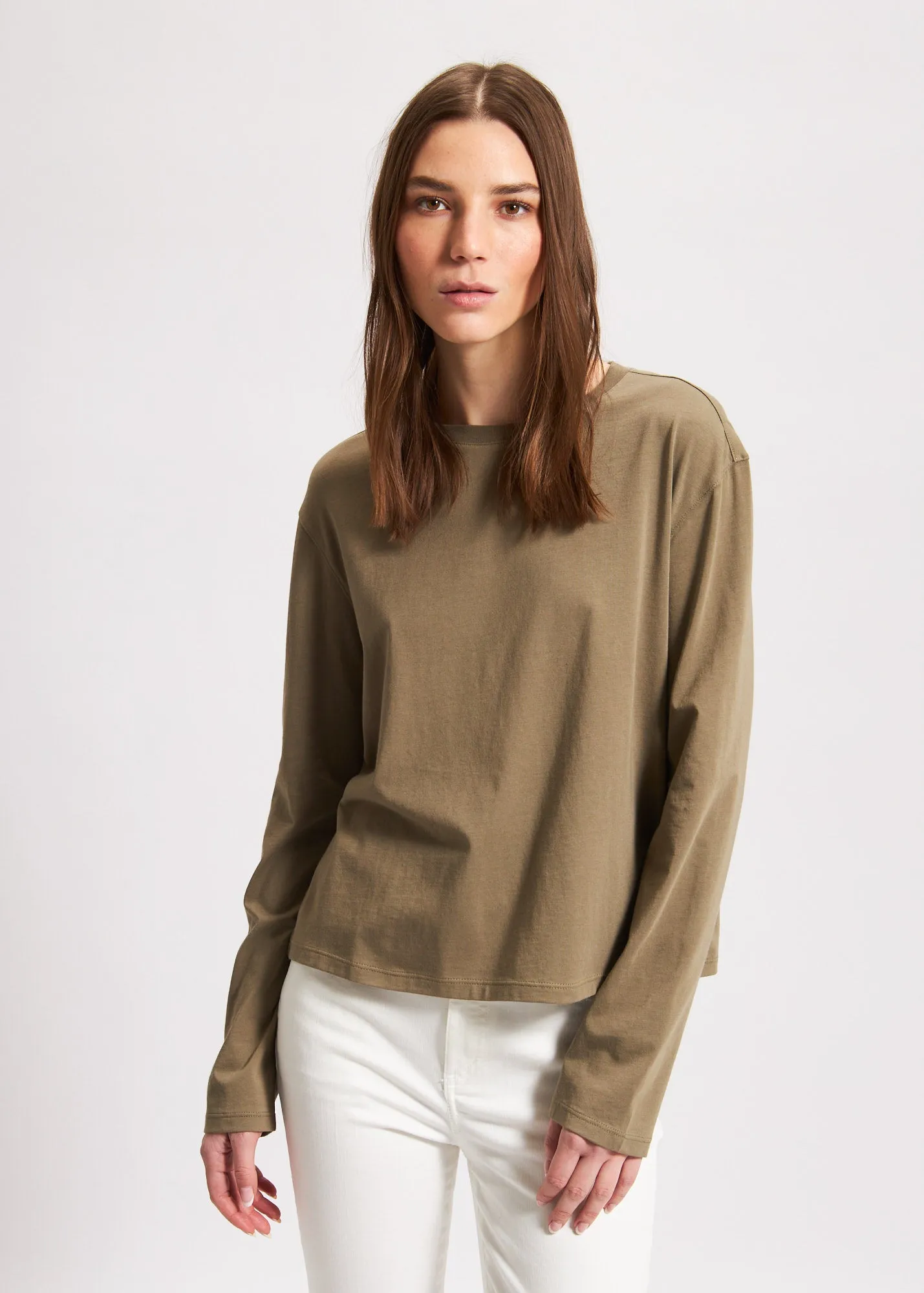 PIMA COTTON STRETCH BOYFRIEND LONG SLEEVE