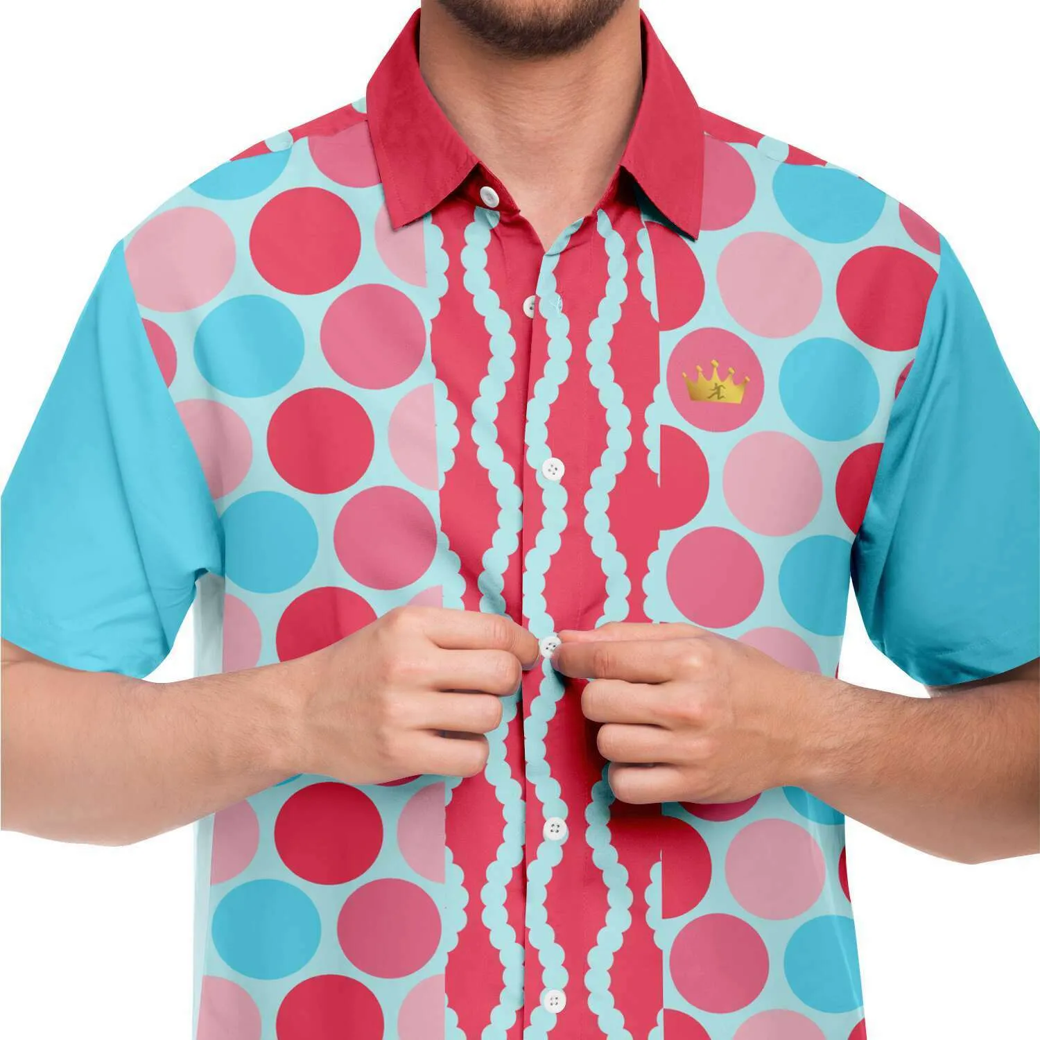 Polka Time Short Sleeve Button Down Shirt