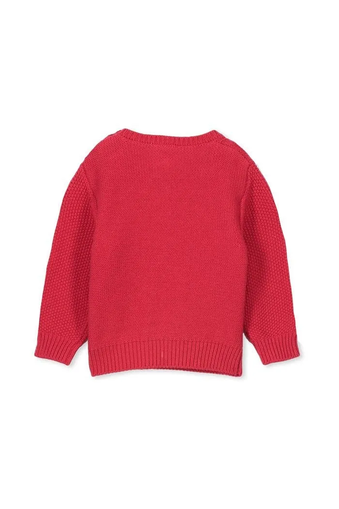 Red Cable Knit Jumper