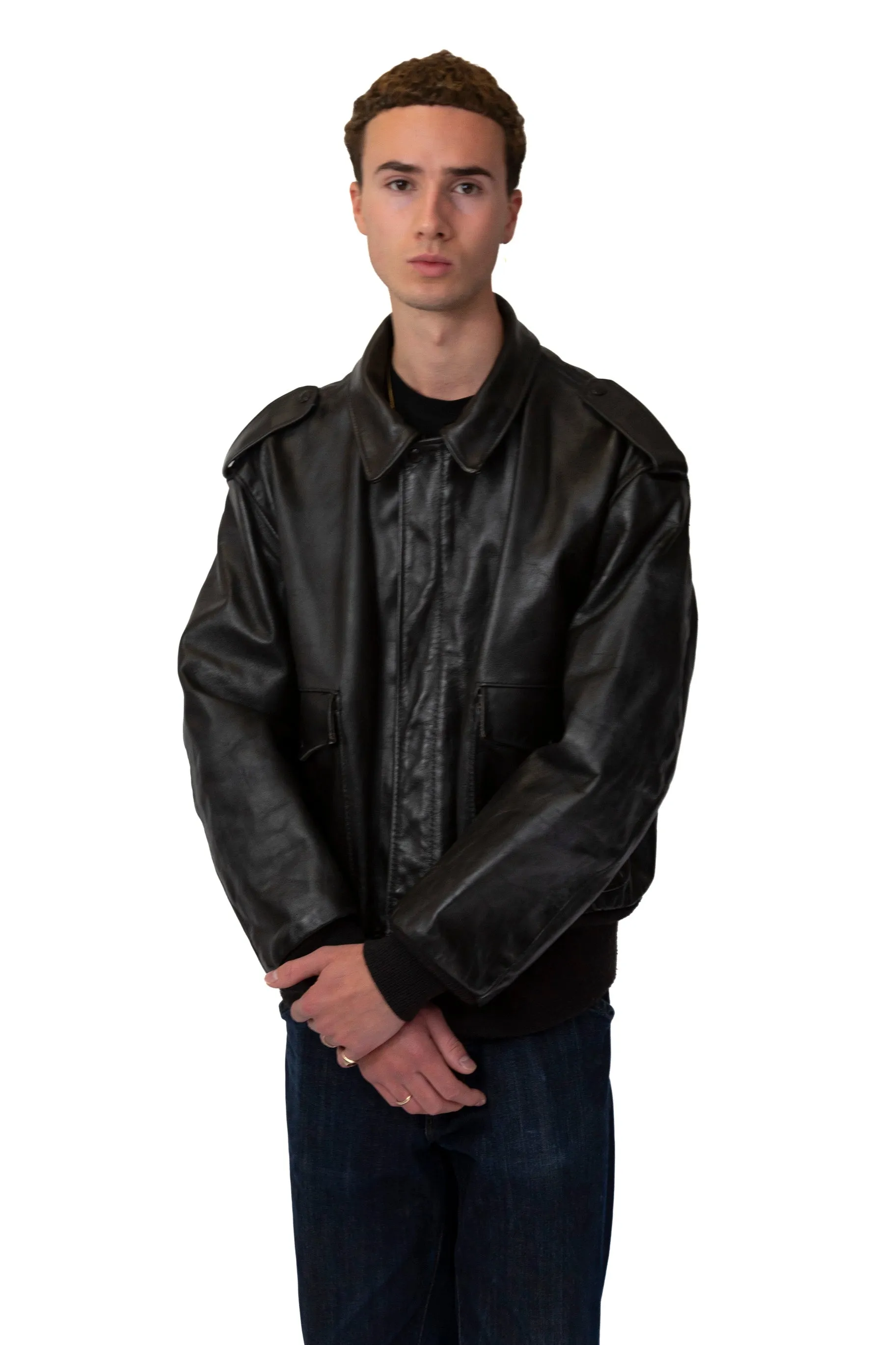 Schott Black Heavyweight Leather Jacket