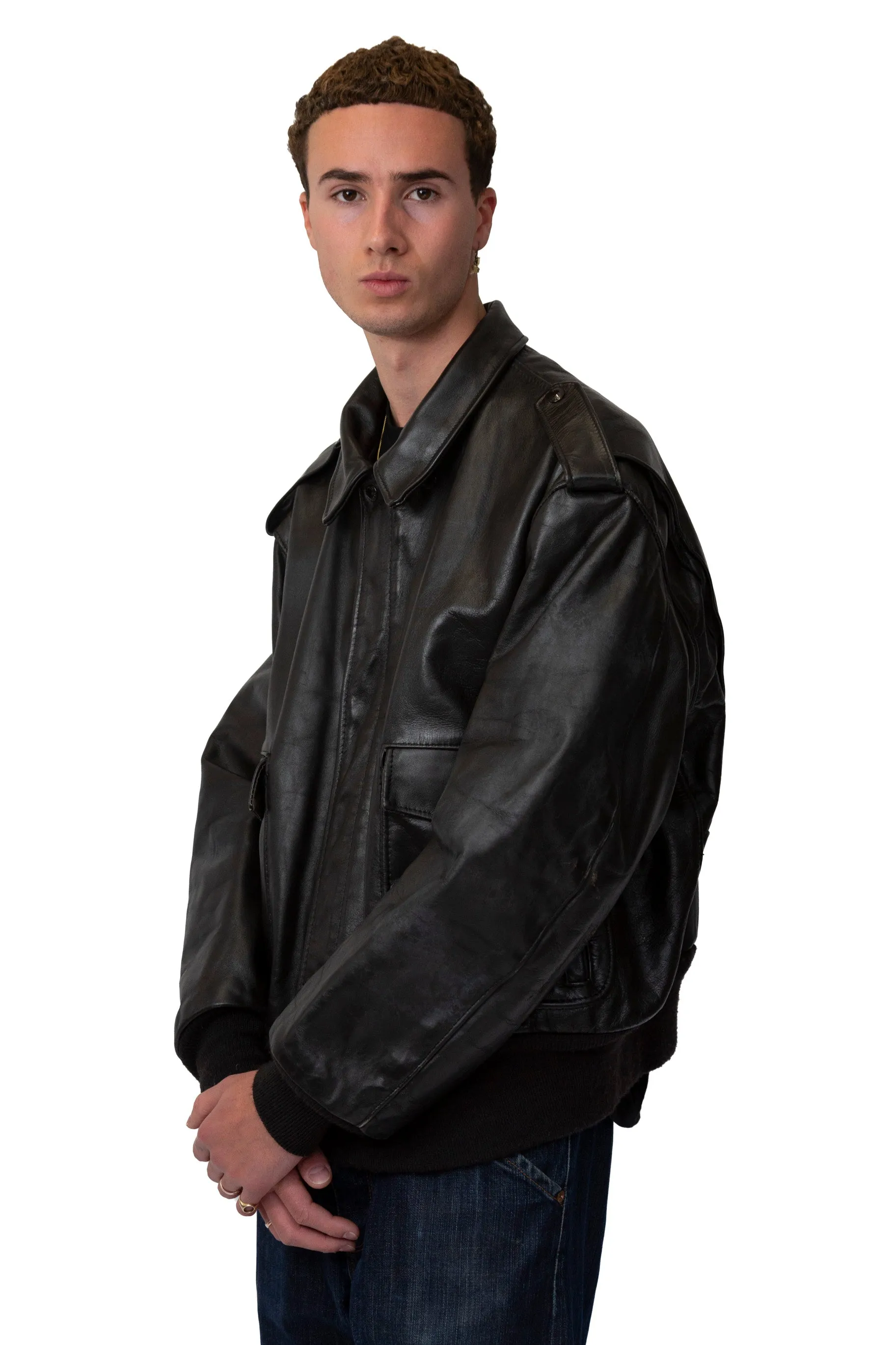 Schott Black Heavyweight Leather Jacket