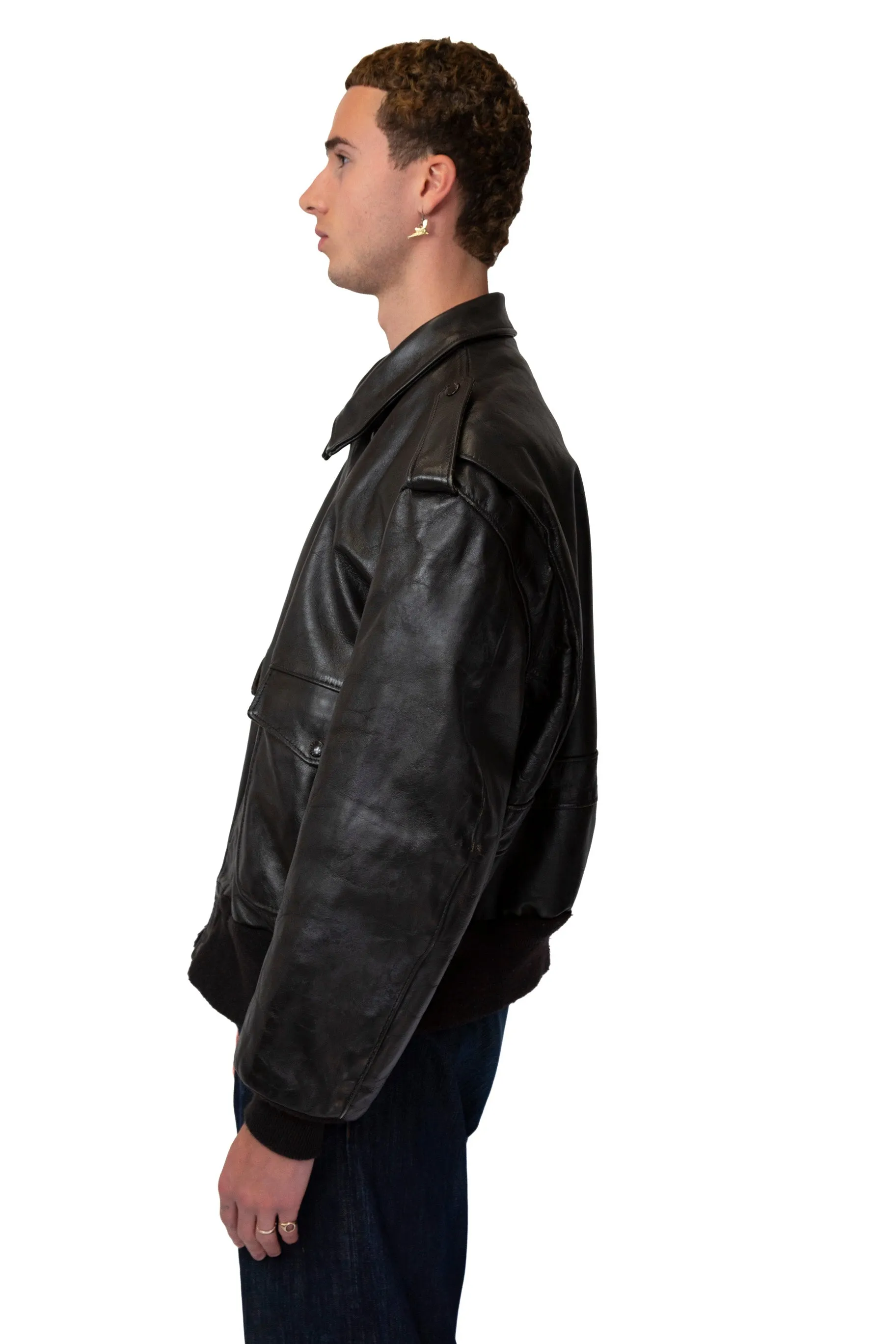 Schott Black Heavyweight Leather Jacket