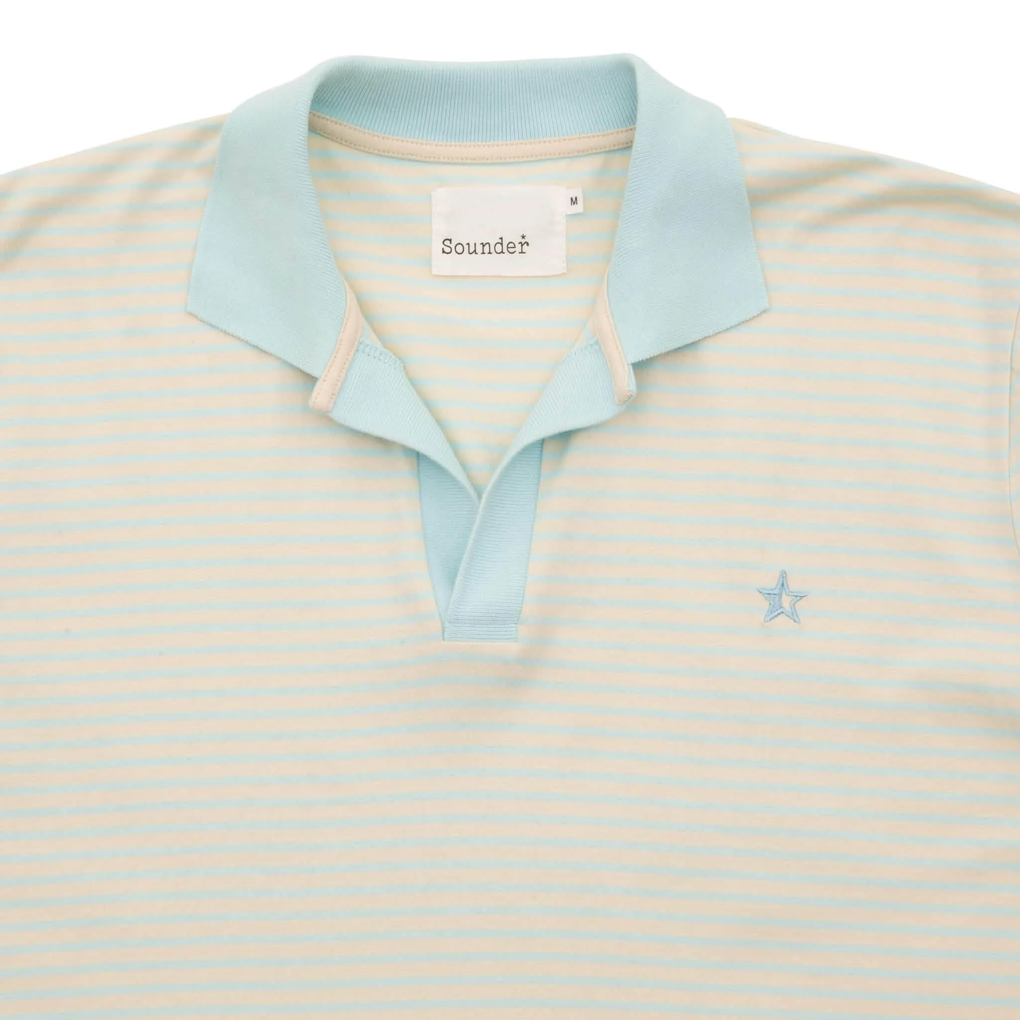 SOUNDER GOLF CAPRI COLLAR SS POLO - MINT/NATURAL