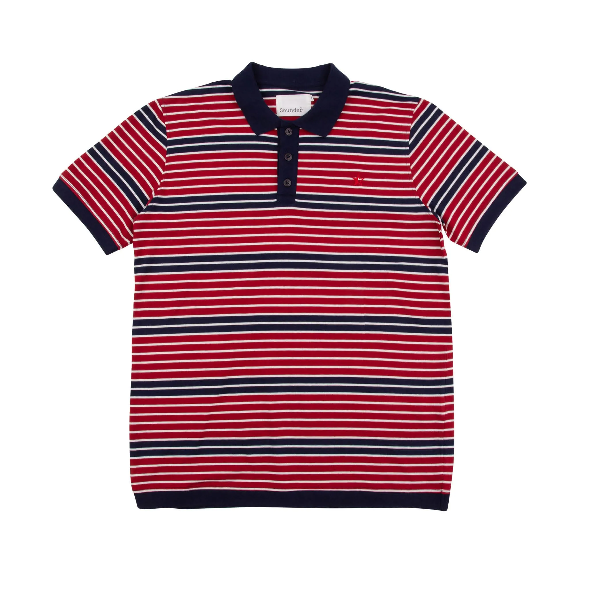 SOUNDER GOLF MONTEREY SS POLO - DEEP RED/DEEP NAVY