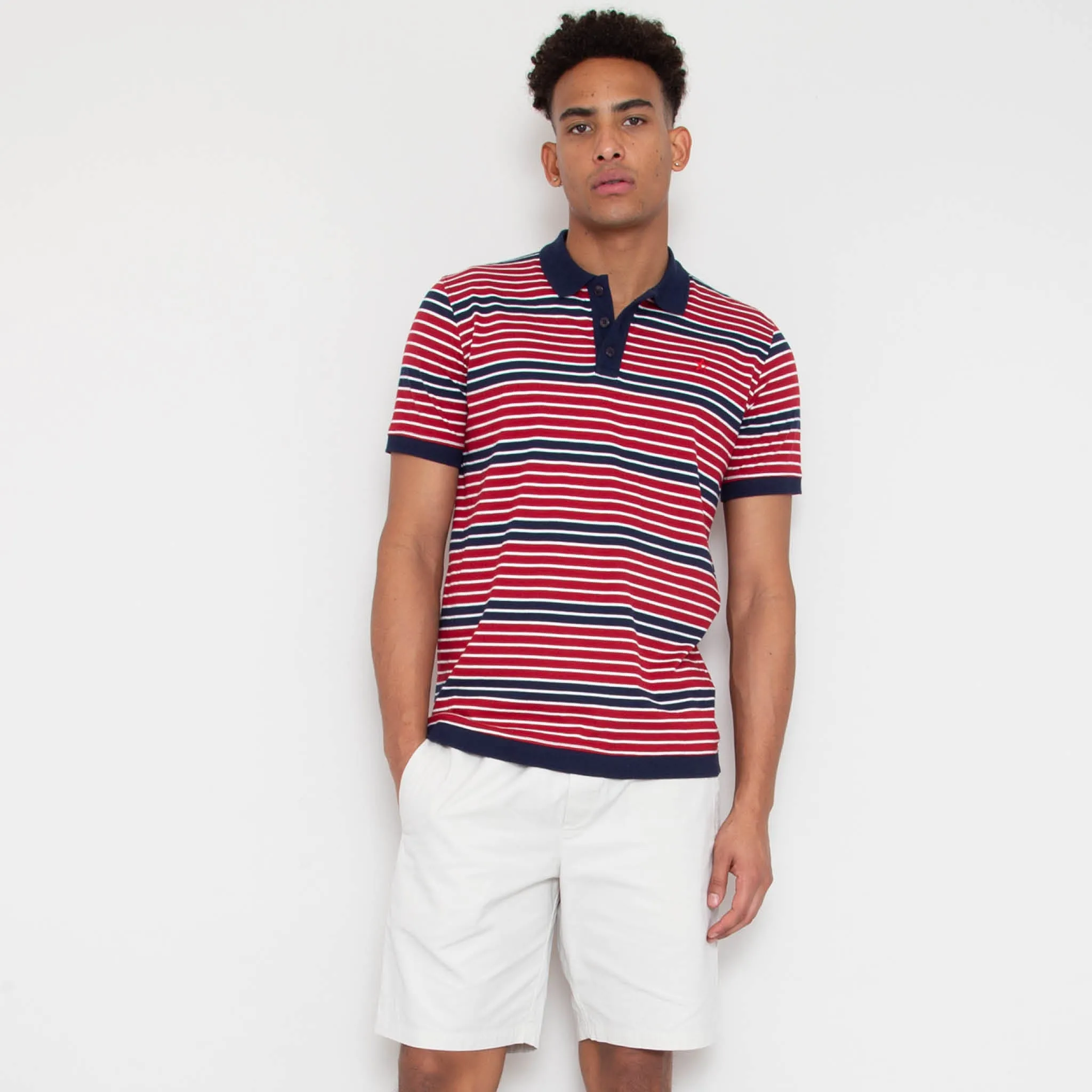 SOUNDER GOLF MONTEREY SS POLO - DEEP RED/DEEP NAVY